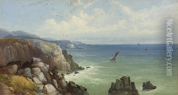 A Calm Day On The South Coast Oil Painting - James Burrell-Smith