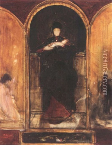 Madonna And Child Oil Painting - Nikolaus Gysis
