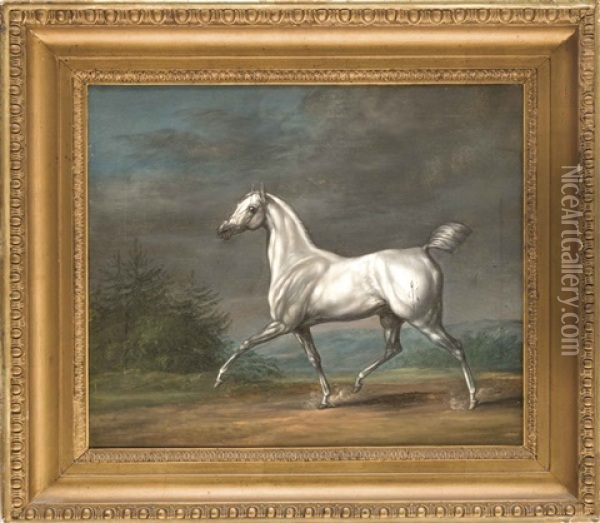 Pferdeportrat Eines Lipizzaners Oil Painting - Friedrich-Leopold Burde