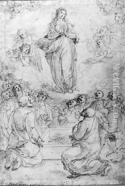 The Assumption of the Virgin Oil Painting - Giuseppe Cesari