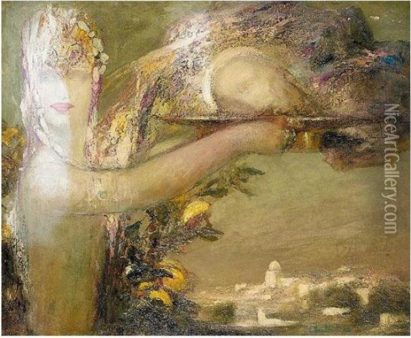Salome Avec La Tete De Saint Jean-baptiste Oil Painting - Pierre Amedee Marcel-Beronneau