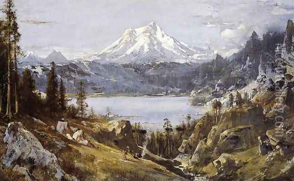 Mount Shasta from Castle Lake Oil Painting - Thomas Hill