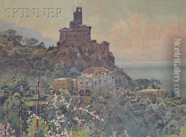 View Of Sorrento Oil Painting - Hezekiah Anthony Dyer