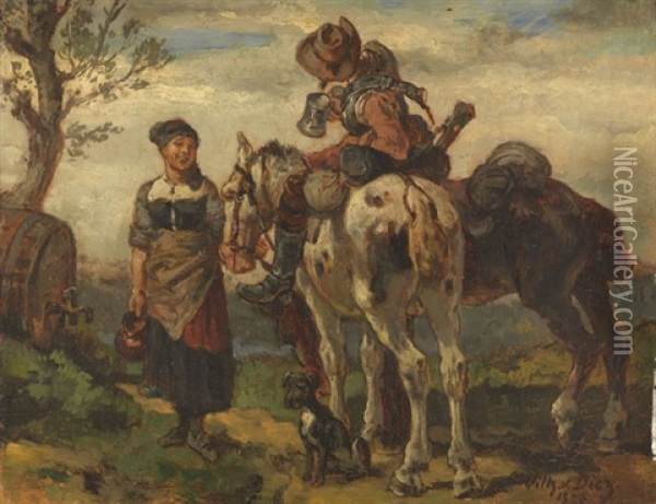 Der Satteltrunk Oil Painting - Wilhelm Von Diez
