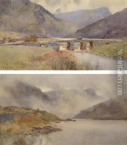 Scene In The Lake District Oil Painting - Carleton Grant