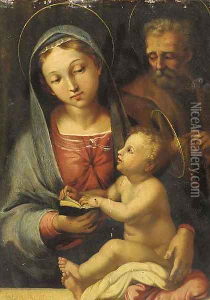 The Holy Family Oil Painting - Domenico Beccafumi