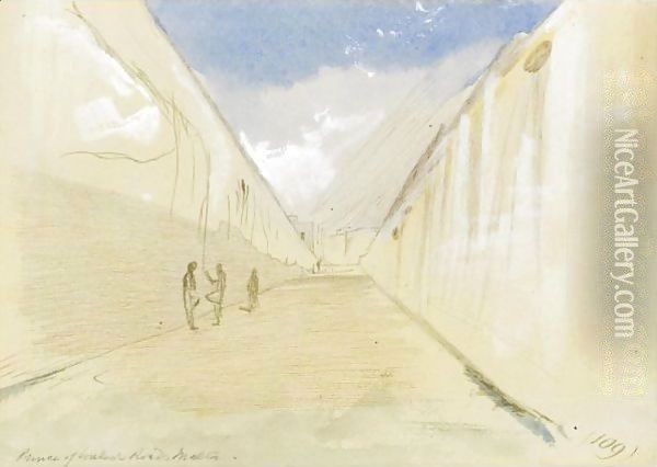 Prince Of Wales Road, Malta Oil Painting - Edward Lear