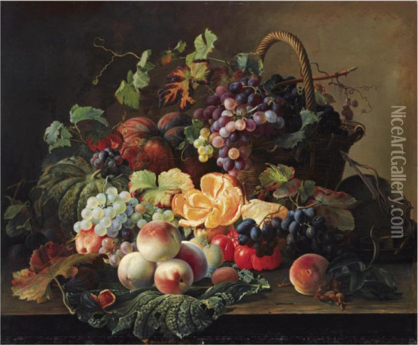 A Still Life With Fruit Oil Painting - Carl Vilhelm Balsgaard