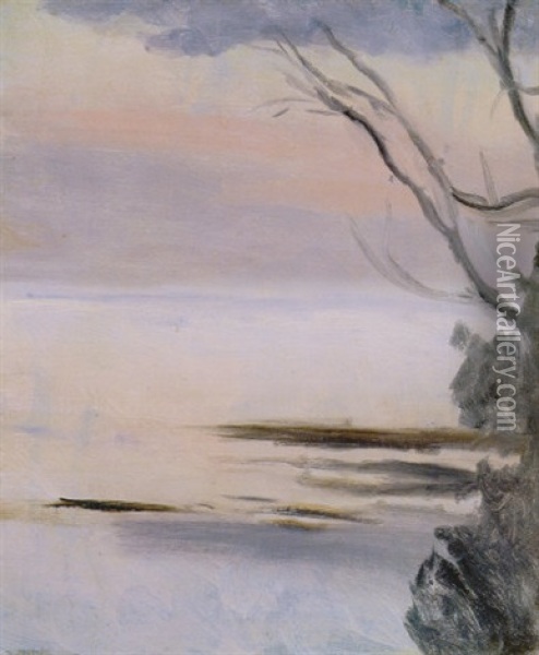 Sunset, Black Rock Oil Painting - Clarice Marjoribanks Beckett