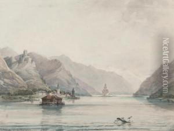 View On The Rhine Oil Painting - Henry Courtney Selous