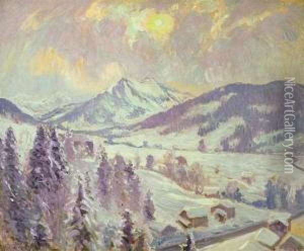 Snow At G'staad Oil Painting - William Samuel Horton