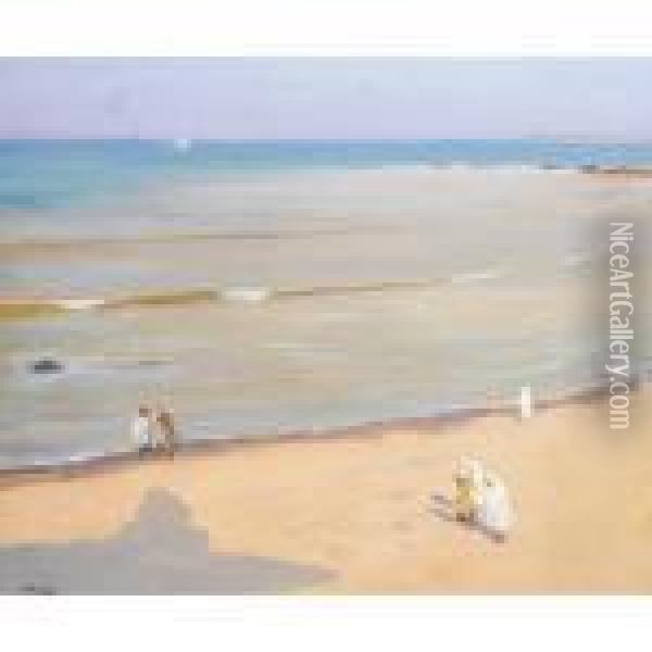 Morning After Storm, The Beach Tangier Oil Painting - John Lavery
