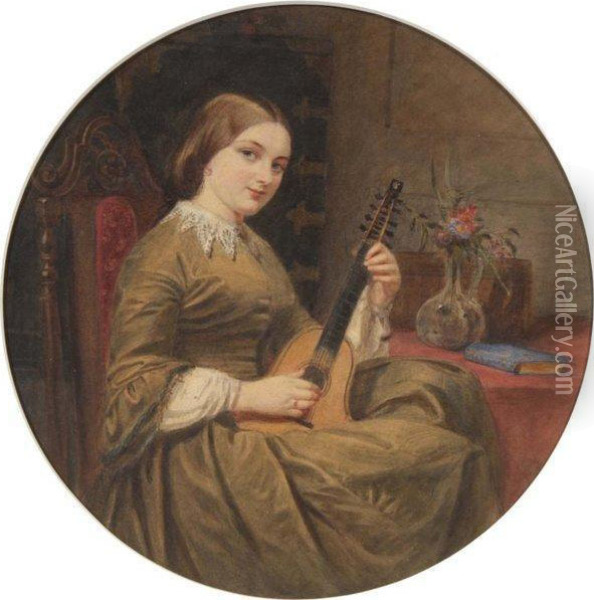 The Young Musician Oil Painting - Albert Henry Collings