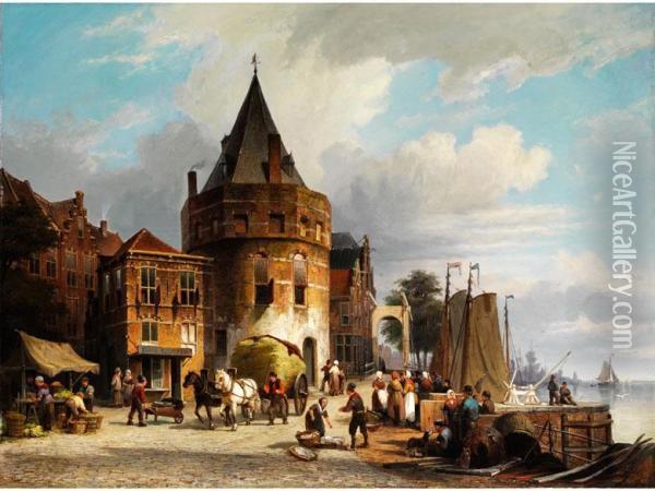 Der Schreiersturm In Amsterdam Oil Painting - Willem Koekkoek