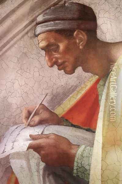 Asa - Jehoshaphat - Joram (detail -1) 1511-12 Oil Painting - Michelangelo Buonarroti