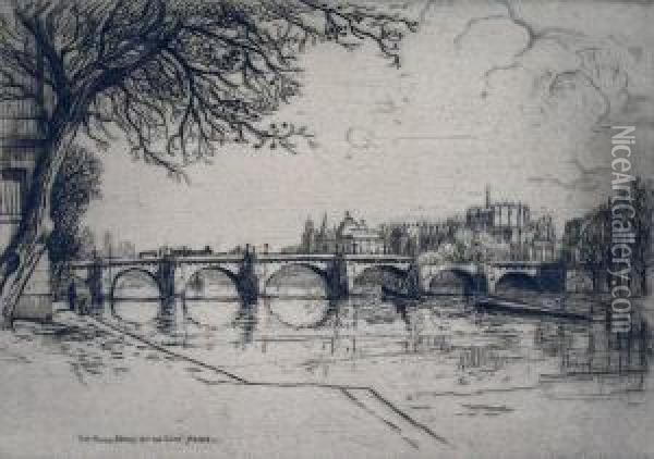 Hungerford Bridge, London Oil Painting - Caroline Helena Armington