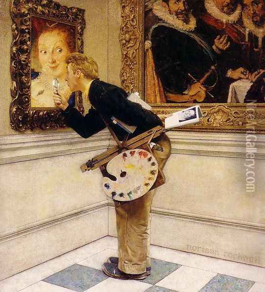 Art Critic Oil Painting - Norman Rockwell