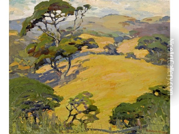 Golden Hillside Oil Painting - Mary Deneale Morgan