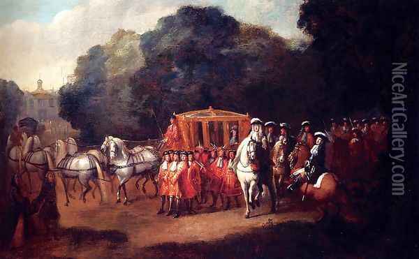 William III's Procession To The Houses Of Parliament Oil Painting - Alexander Van Gaelen