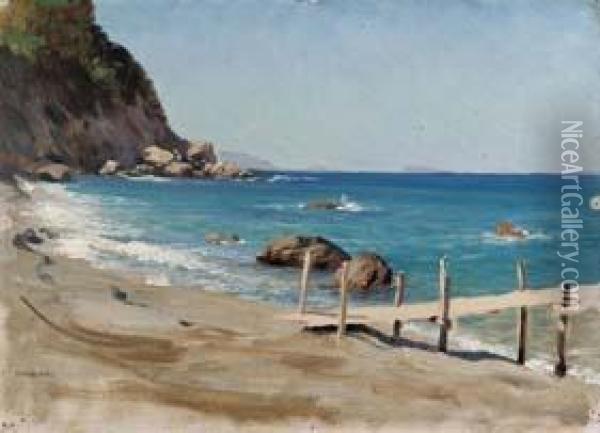 La Spiaggia Di Terracina Oil Painting - Stefan W. Bakalowicz