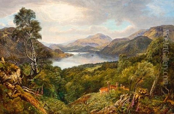 Deer In The Highlands Oil Painting - Sidney Richard Percy