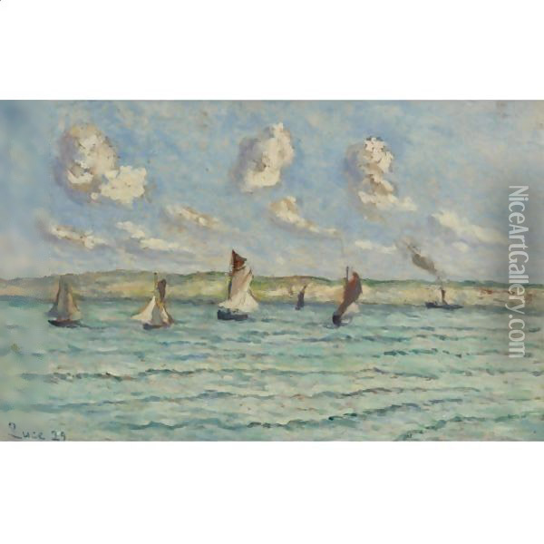Honfleur, Voiliers Et Remorqueurs Oil Painting - Maximilien Luce