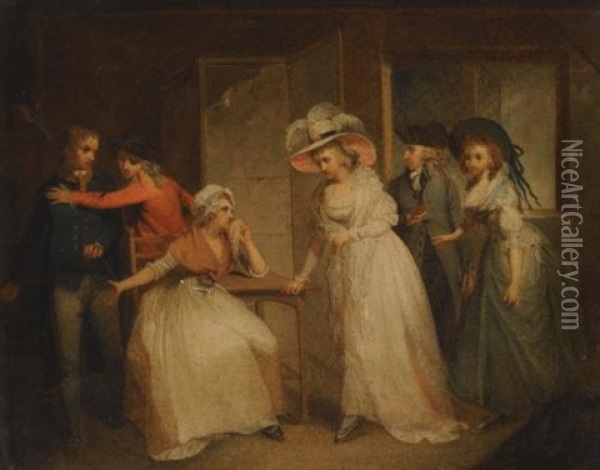Scene (from The Adventures Of David Simple In Search Of A Faithful Friend By Sarah Fielding) Oil Painting - Henry Singleton