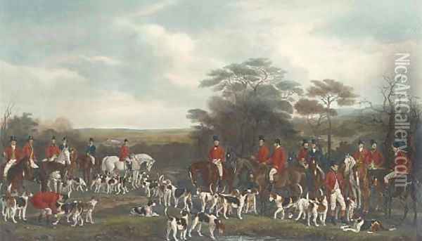 Sir Richard Sutton and the Quorn Hounds (Siltzer 130), by F. Bromley Oil Painting - Sir Francis Grant