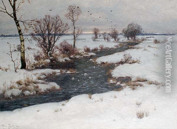 Winter In Dachau Oil Painting - Heinrich Gogarten