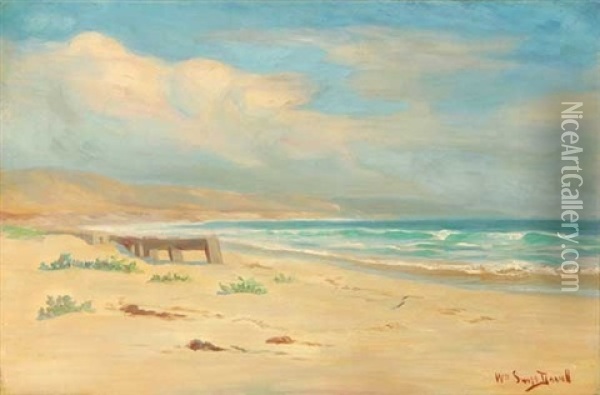 Atmospheric Coastal Scene Oil Painting - William Swift Daniell