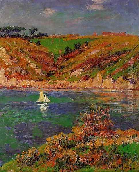 Sailboats in Brittany Oil Painting - Henri Moret