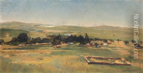 Frederik Jacobus Bezuidenhout's Farm, Bezuidenhout Valley Oil Painting - Frans David Oerder