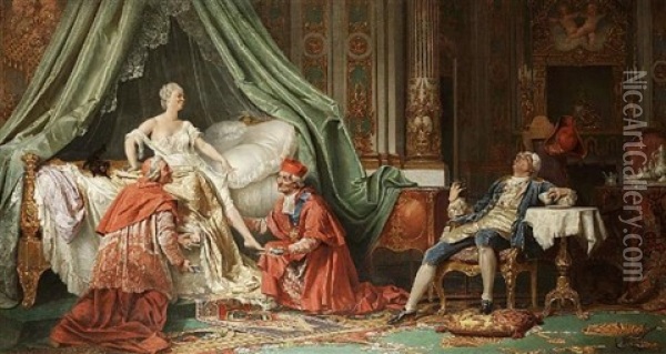 Her Ladyship's Slippers Oil Painting - Leonard Ludwik Straszynski