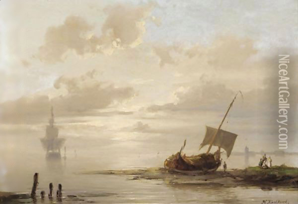 Calm Waters Oil Painting - Hermanus Jr. Koekkoek