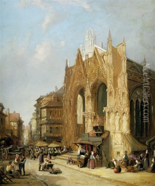 Die Kirche S. Mallon In Rouen Oil Painting - John Cheltenham Wake