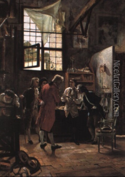 The Inventor's Laboratory Oil Painting - Pietro Gabrini