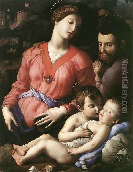 Holy Family 1555-60 Oil Painting - Agnolo Bronzino