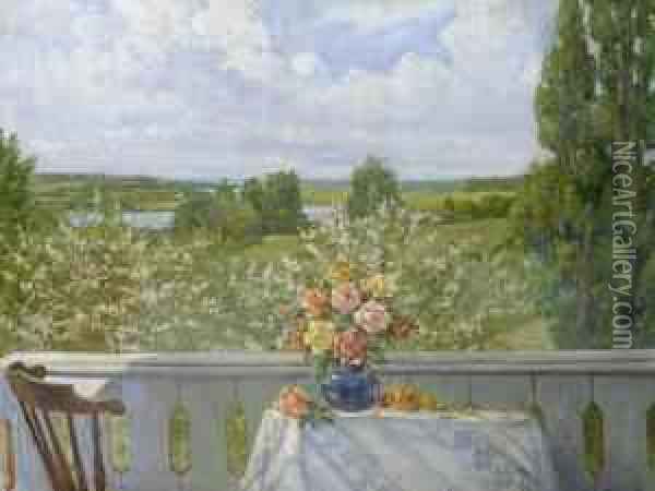 Meadow View Oil Painting - Stanislaw Zukowski