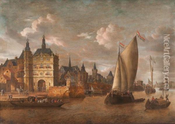 Ansicht Von Amsterdam Oder Haarlem Oil Painting - Jacobus Storck