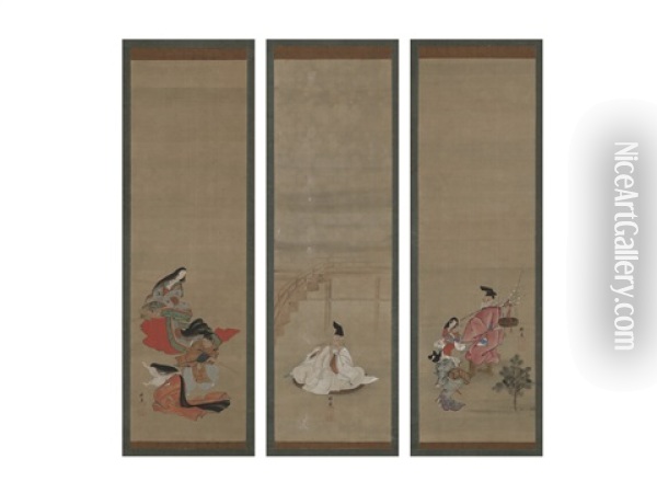 Entertainment (triptych) Oil Painting -  Hokuba