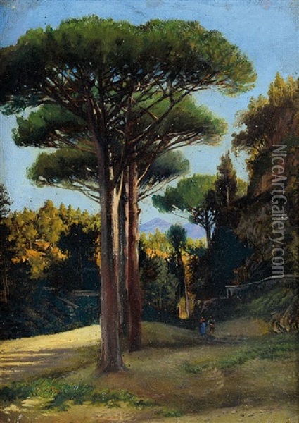 La Pineta Oil Painting - Enrico Gaeta