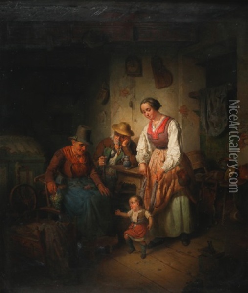 Die Ersten Schritte Oil Painting - Eduard Ritter