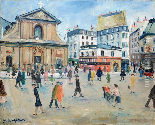 Place Notre Dame Des Victoires Oil Painting - Lucien Genin