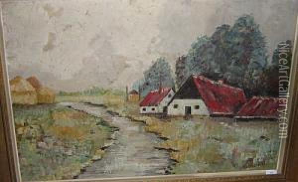 Paysage Flamand Oil Painting - Raymond Verstraeten