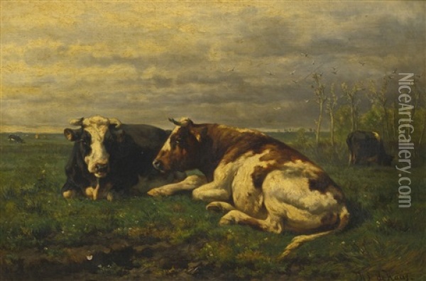 A Field In Holland Oil Painting - Johannes Hubertus Leonardus de Haas