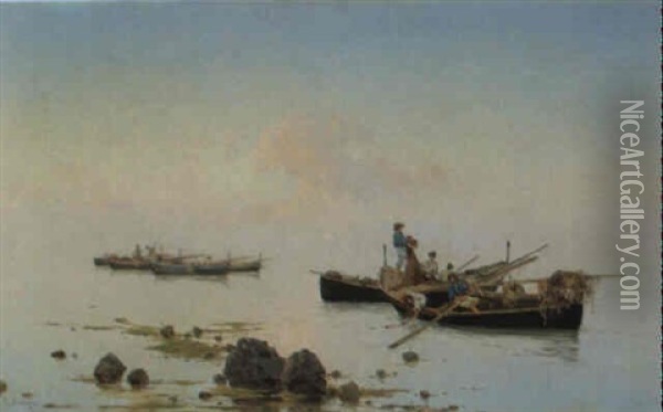 Pescatori Oil Painting - Pietro Barucci