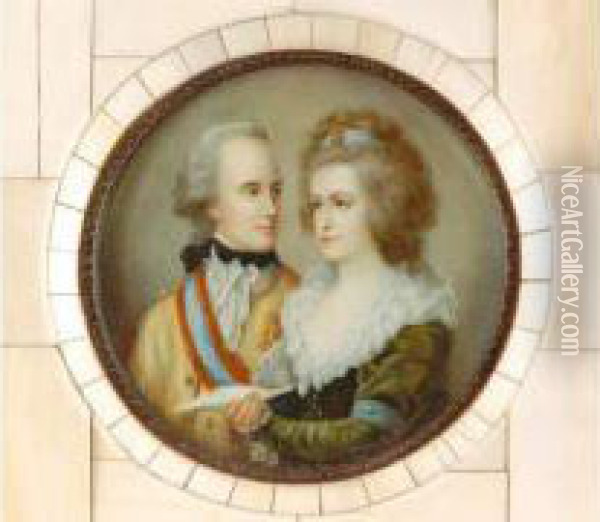 Couple D'aristocrates Autrichiens Oil Painting - Friedrich Heinrich Fuger