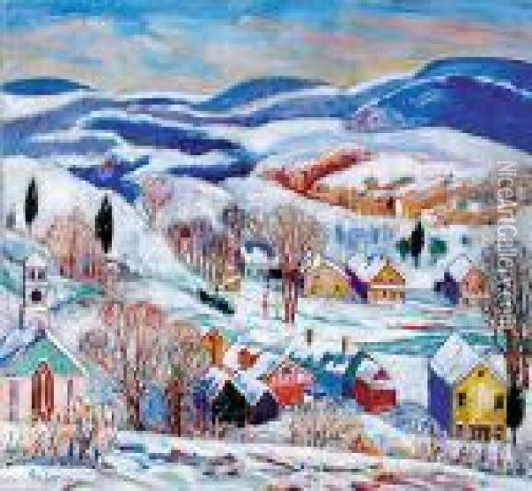 Pennsylvania Pennsylvania 
Winter Landscape Oil On Canvas, Unframed, Signed: Lower Left H24