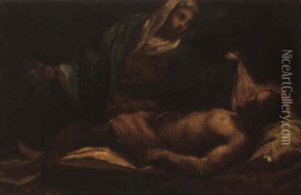 The Pieta Oil Painting - Giuseppe Bazzani