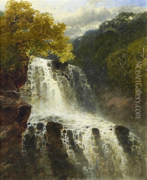 Waterfall Oil Painting - John Brandon Smith